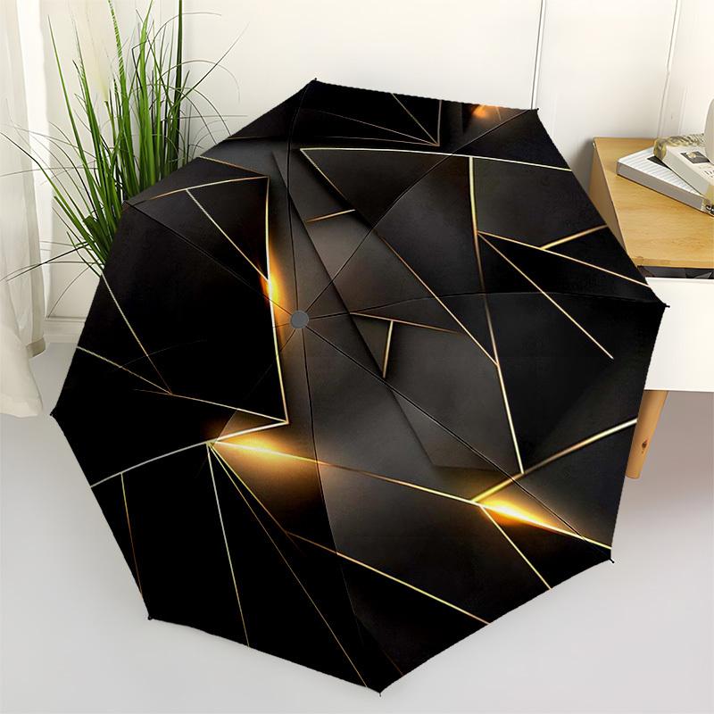 

Geometric, Luxury Themed Automatic Opening and Closing Umbrella, Compact Travel Umbrella, Lightweight and Portable, Suitable for Beach Commu