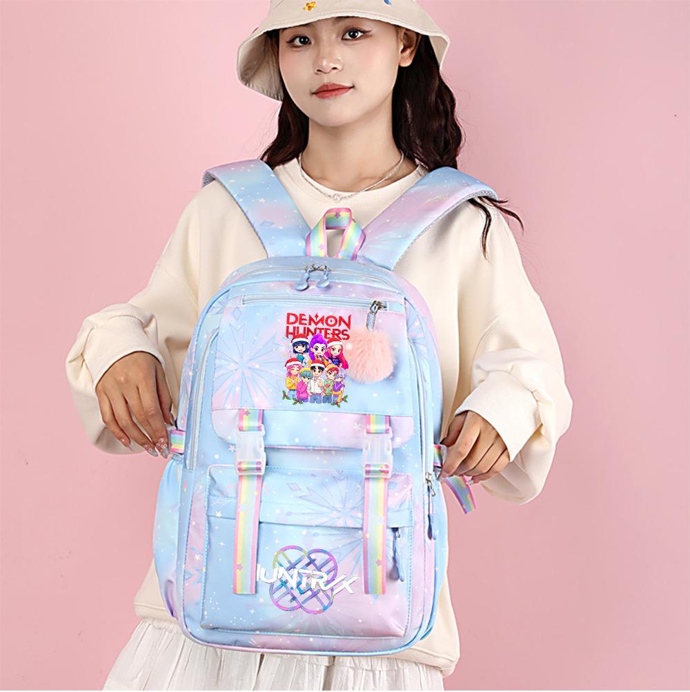 Christmas K-Pop Demon Hunters Printed Large Capacity Waterproof Backpack Teenger Student Girl Boy Schoolbag Bookbag Women Large Capacity Travel Bag