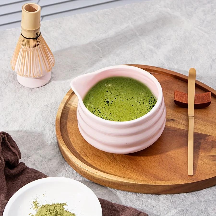 1pc 161ml/16oz Japanese Traditional Ceramic Matcha Bowl with Pour Spout, Handmade Japanese Style Matcha Green Tea Ceremony Chawa