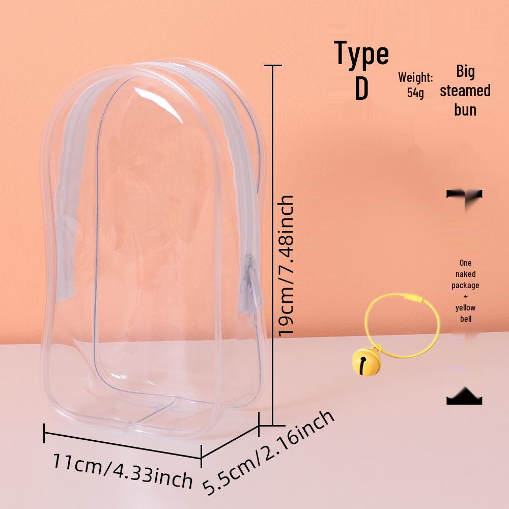 19cm Vinyl Protective Doll Case: Cotton Ita Bag with Transparent Display, Dustproof Hanging, and Large Storage Compartment