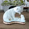 Funny Porcelain Cat Miniature Hand Painted Ceramics Mouse Figurine Home Pet Ornament Cartoon Character Decor Art and Craft Gift