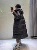 New pink big quilt long down jacket for women, Northeast extreme cold thickened versatile casual jacket for women