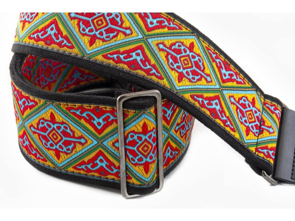 STRAPS Guitar 6cm HAFA RED RightOn! Strap, Wide, 90-150cm Long,