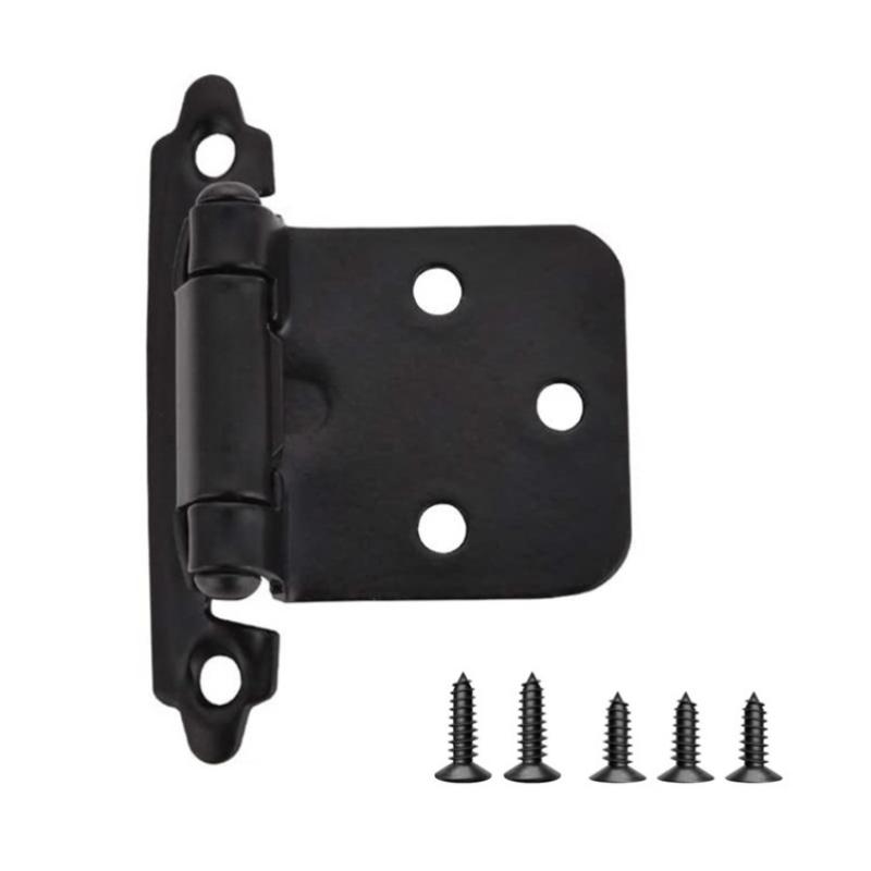 Американская самозакрывающаяся петля с крышкой 1/2 дюйма, пружинная самозакрывающаяся американская петля, петля для кухонного шкафа, железная петля 1,4 мм чёрный