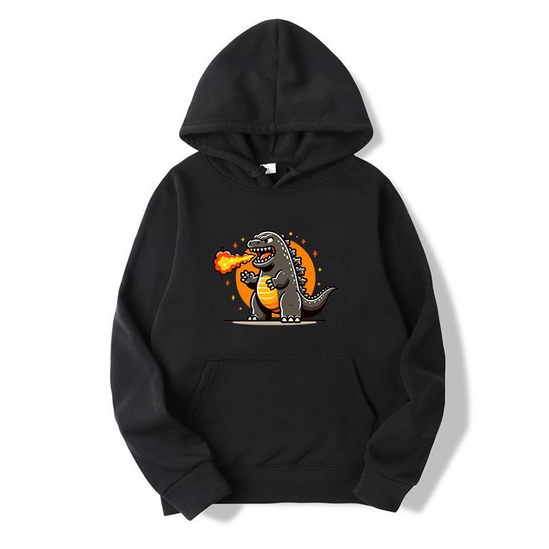 Godzilla Sweatshirt Adult Spring Autumn Hoodie with Hat Women Long Sleeve Clothes Pocket Cool Print Pullover Monster Clothes