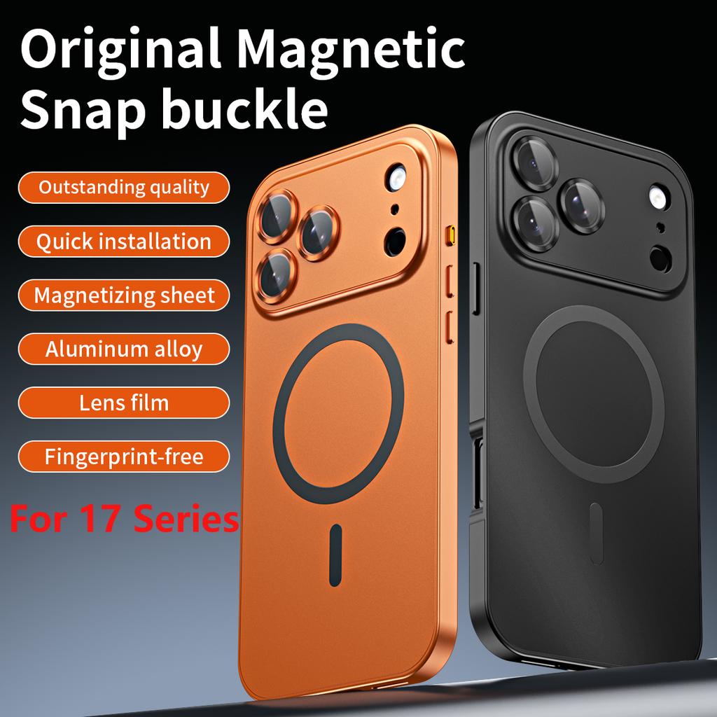 Luxurious Aluminium Magnetic Phone Case For For Iphone 12 13 14 1 16 17 Pro Max Plus 17 Air Lens Glass Protective Metal Phone Cover