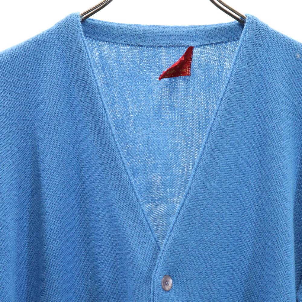 Sears 70s Kingsroad Vintage Long sleeve knit cardigan M Blue KINGS ROAD Men's Used
