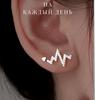 Heartbeat Design Cubic Zirconia Stud Earrings Lightweight Hypoallergenic Jewelry for Daily Wear Fashionable Accessories for Women