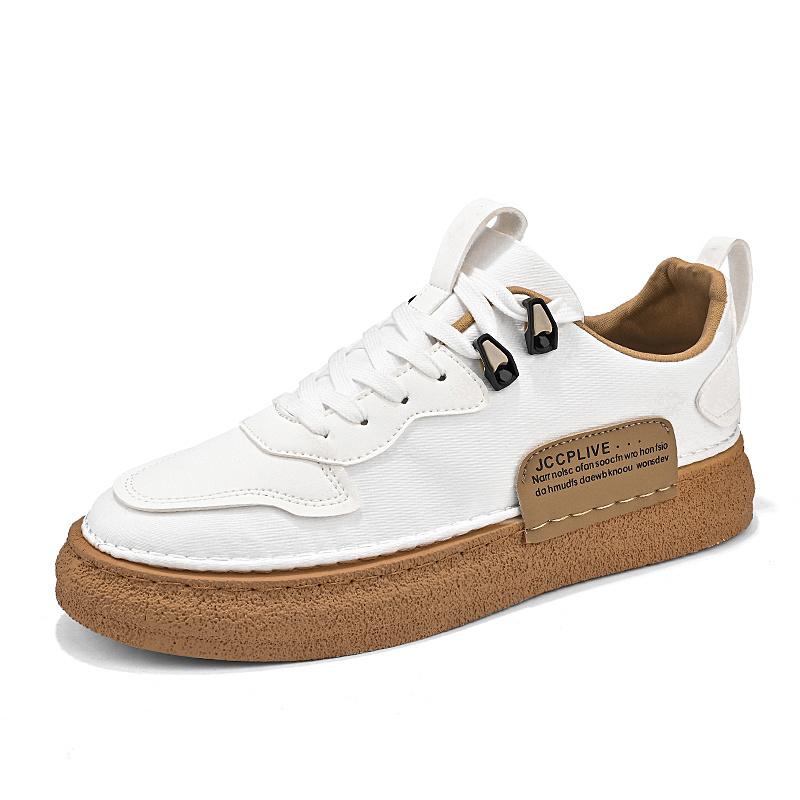 New Trendy Men's Black Canvas Sneakers Breathable Low-top Sports Skateboard Shoes Men Casual Sneaker Thick Sole Man Canvas Shoes