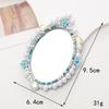 Sense of Advanced Butterfly Heart Shaped Girls Gem Make Up Mirror Liquid Metal Style Women Mini Portable Handheld Mirror