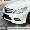 For E-Class Coupe C207 2009-2012 ABS Plastic Car Front Bumper Lip Diffuser Spoiler Gloss Black Body Kits Tuning
