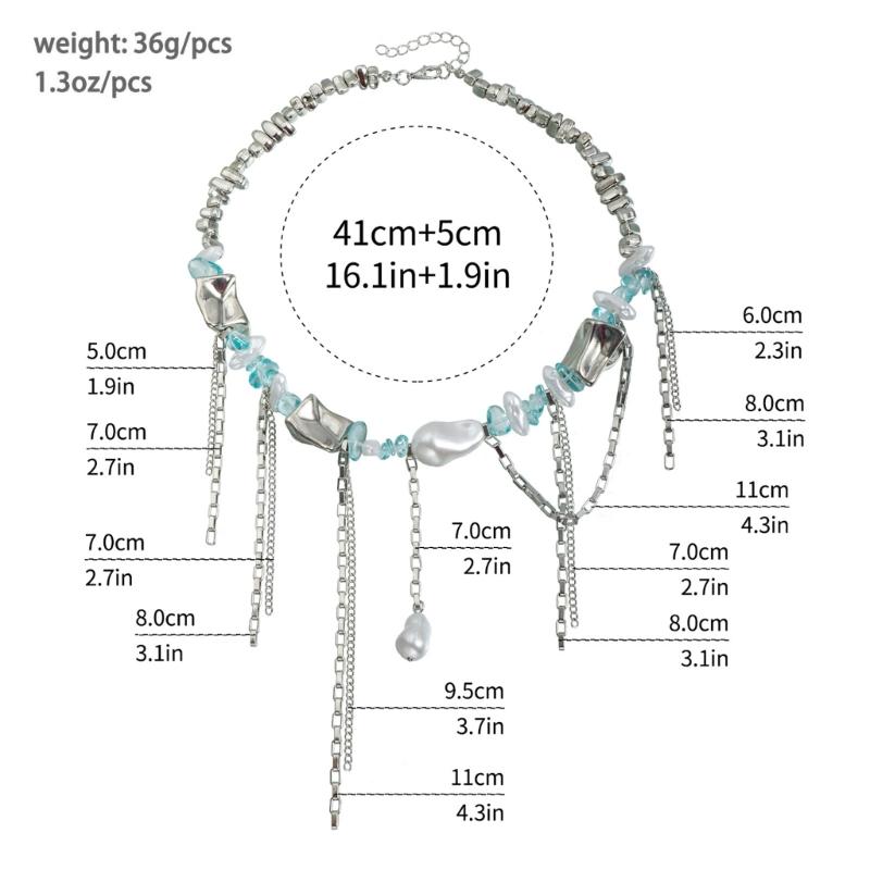 Artistic Short Clavicle Necklace Featuring Geometric Plastic Beads And Movable Tassels Decoration Fashion Neckwear