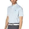 FootJoy Men's Heather Stripe Short Sleeve Button-Down Golf Shirt, Heather Blue Jay, Size L (FJ-S25-S11, 34519-L)