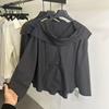 8861 Chemise Designer à Manches Longues et Revers Oblique pour Femme 2024