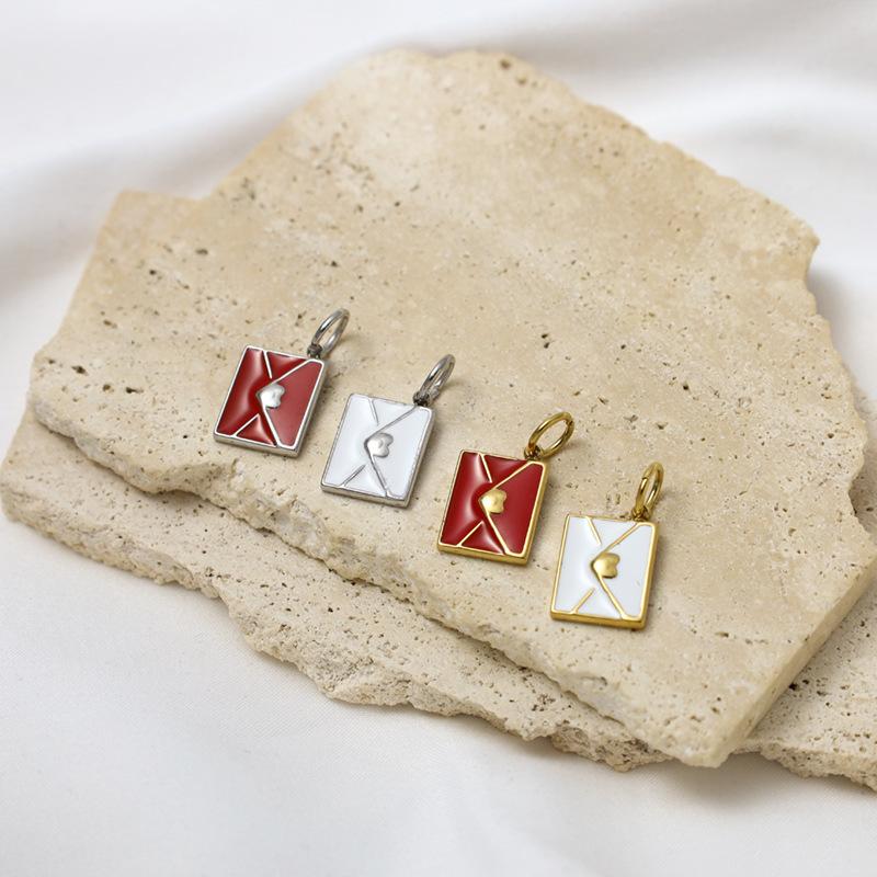 Drip Envelope High Heels Glasses Love A Scissors Pendant Necklace Vacuum Plated Stainless Steel Diy Accessories