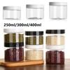 250/300/400ml Contenitore Vuoto in Plastica Trasparente per Cosmetici Trucco Barattolo Trasparente Vasetto Campione Crema Viso Scatola Gel Bocca Larga Contenitore per Alimenti Bottiglia Vuota