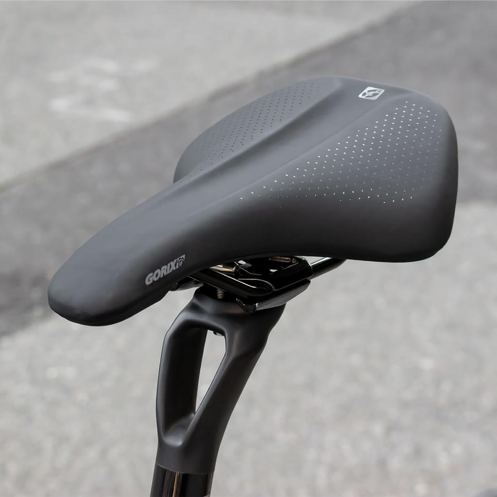 GORIX Saddle Bicycle Road Bike Bicycle Saddle Shock Absorption Saddle Replacement Butt Pain Black Cross Bike Long Ride Gravel MTB Mini Velo Other