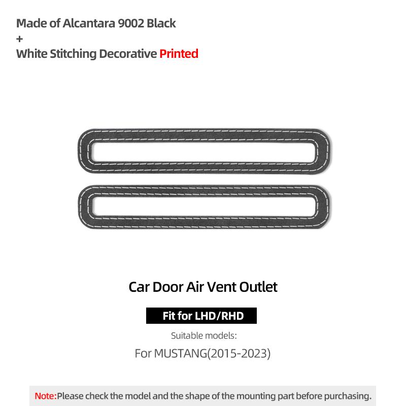 For Ford Mustang GT 2015-2025 Made of Alcantara Car Interior Door Air Vent Outlet Panel Trim Protect Sticker Tuning Accessories