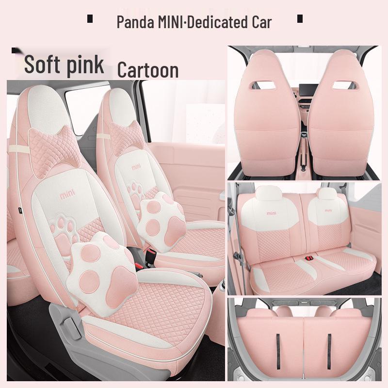 Panda Mini Linen Full Coverage Car Seat Cushion for All Seasons