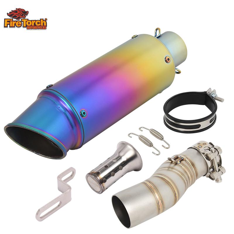 Slip On For CFMOTO 450MT 450 MT IBEX 450 2024 2025 Motorcycle Exhaust Escape Moto Systems Middle Link Pipe Carbon Fibe Muffler