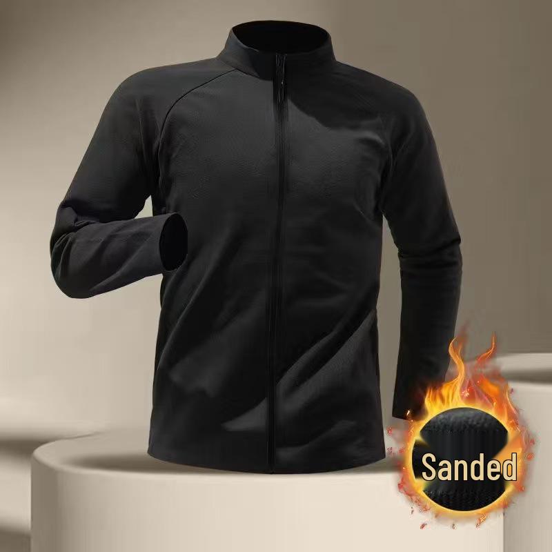 

Men s Winter Sports Fleece Jacket with Velvet Warmth Layer, Stand-up Collar, Perfect for Hiking, Mountaineering, and Running. Extra Large