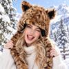 Animal Ears Earflap Hat Thick Plush Winter Fluffy Hat Thermal Plush Bonnet Faux Fur Cap  Daily Wear