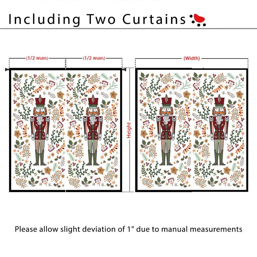 Specialdesignade Nötknäckare Digitaltryck Mörkläggningsgardiner - Tjock Polyester med Värmeisolering & Solskydd