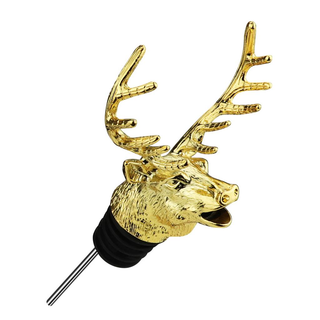 Deer Head Wine Pourer, Alloy Fancy Wine Pourer, Deer Head Spout, Animal Head Wine Infuser.