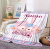 Custom Name Rabbit Dreams Flannel Blanket Throw Blanket Soft Warm Sofa Bed Decor Unique Gift
