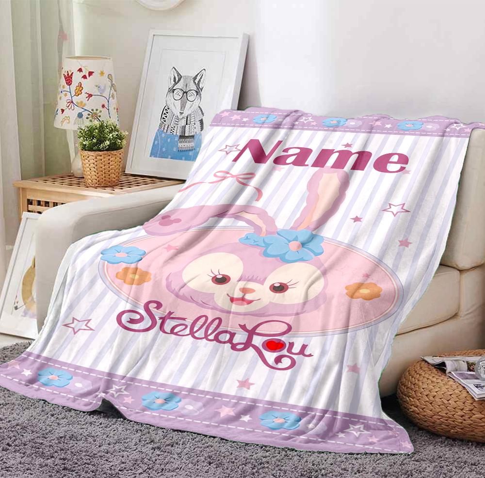 Custom Name Rabbit Dreams Flannel Blanket Throw Blanket Soft Warm Sofa Bed Decor Unique Gift
