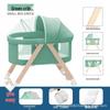 Convertible Foldable Bassinet for Newborns: Portable Baby Rocking Crib Connects to Larger Beds