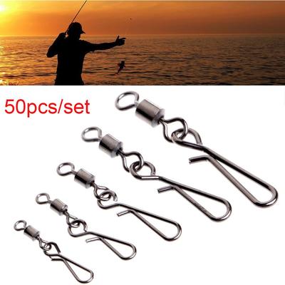 Steel Solid Ring Fishing Snap Connector with Pin Rolling Swivel Bearing Barrel Heavy Duty Ball