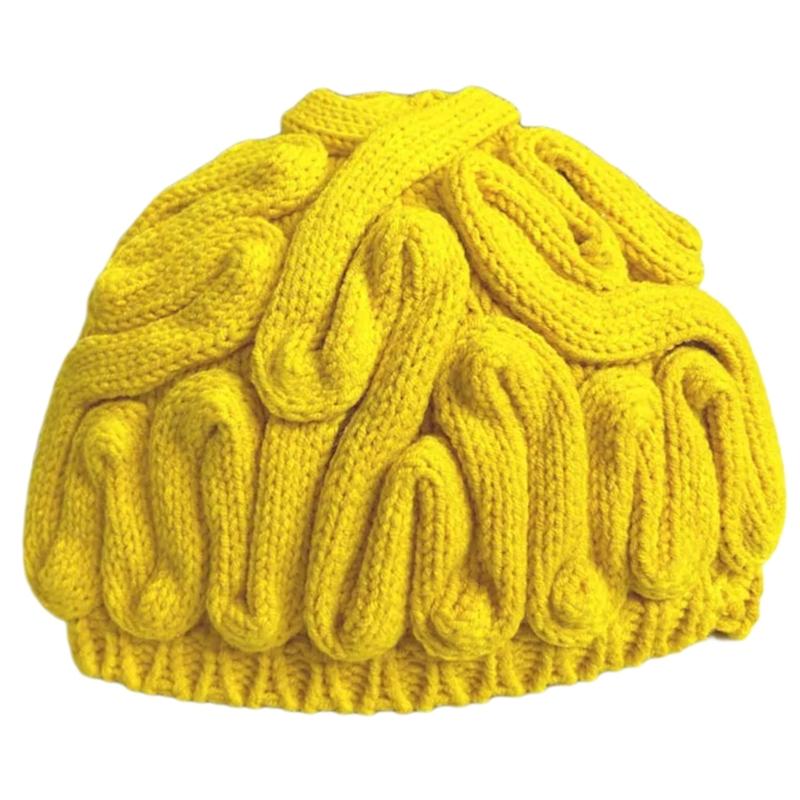 

Fashion Cerebrum Knitted Hat Popular Skull Caps Funny Winter Warm Hat for Outdoor Everyday Use Cosplay Party Props