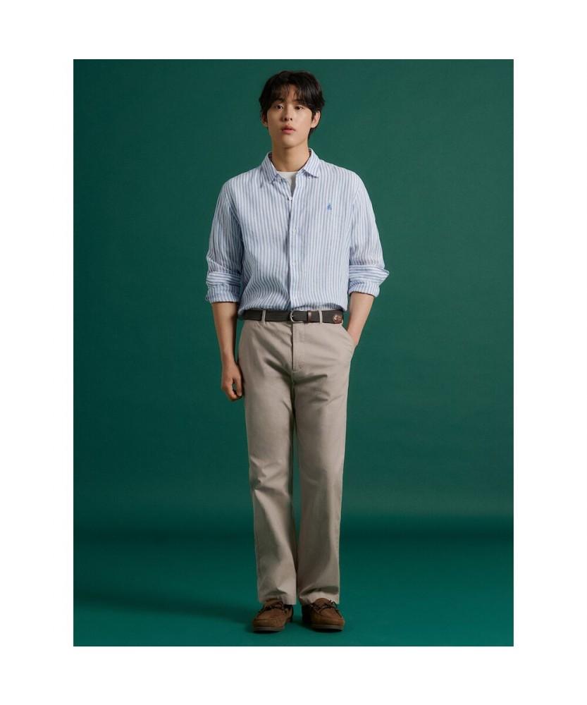 Binpolmen Linen Striped Shirt Blue