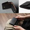 HIRAMEKI. Genuine Leather Bifold Wallet for Men and Women, Morris Classic, William Morris Art, Box-Shaped Coin Purse (Black)
