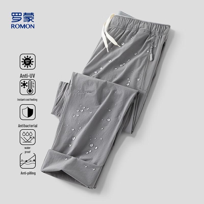 

Romane Men s Summer Ice Silk Straight Leg Casual Pants 2XL