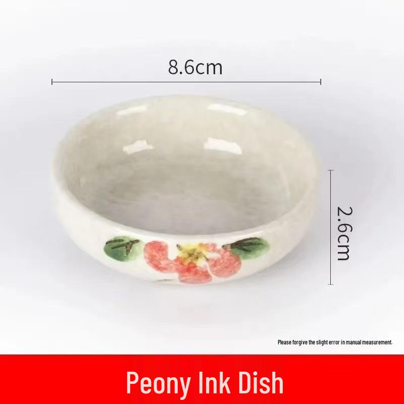 Ceramic Butterfly Inkstone Dish: Calligraphy Ink Holder & Brush Rest