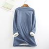 Women Thick Fleece Sweatshirt Leopard Print Velvet Warm O-neck Underwear Top