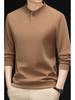Men's Solid Color Fleece-Lined Sweatshirt, Winter Stand-Up Collar, Long-Sleeve Casual Base Layer.