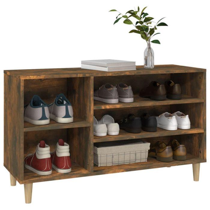 VidaXL Shoe Cabinet Smoked Oak 102x36x60 Cm Engineered Wood 819745