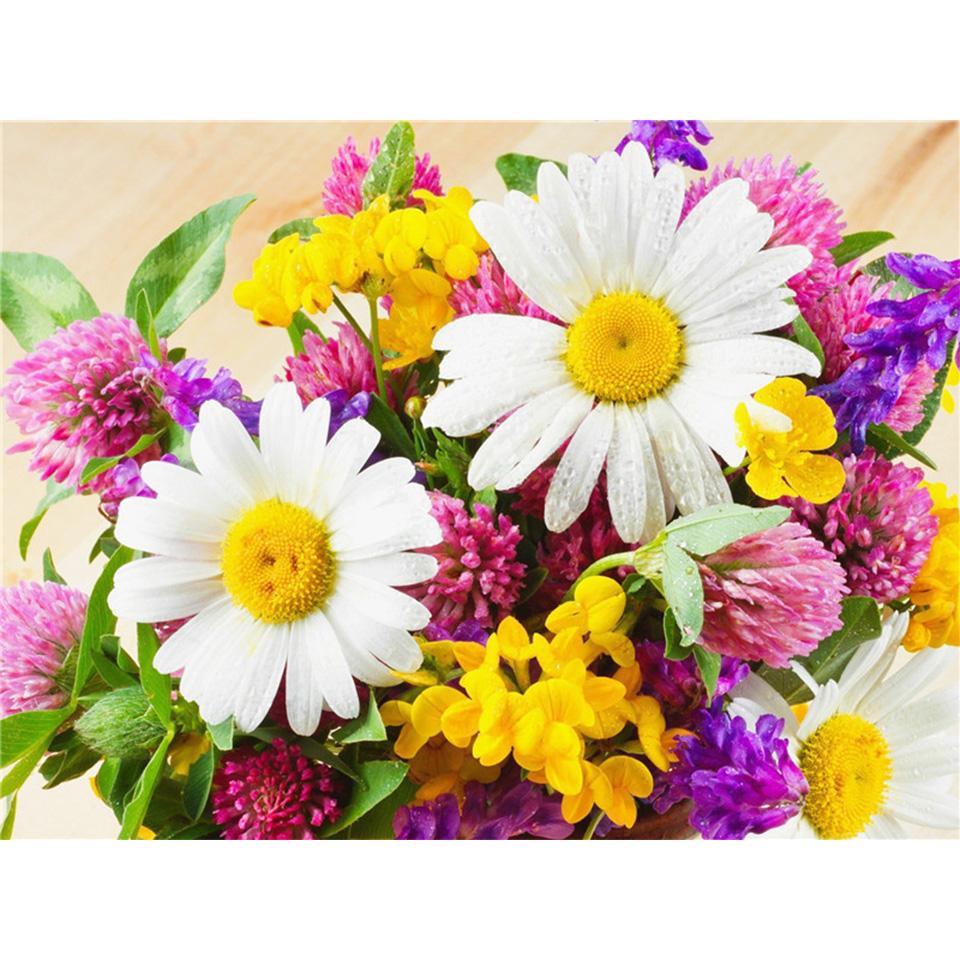 5D DIY Diamond Painting Flower Cross Stitch Kit Diamond Embroidery Rhinestone Picture Mosaic Home Decoration Hand-Mosaic Gift