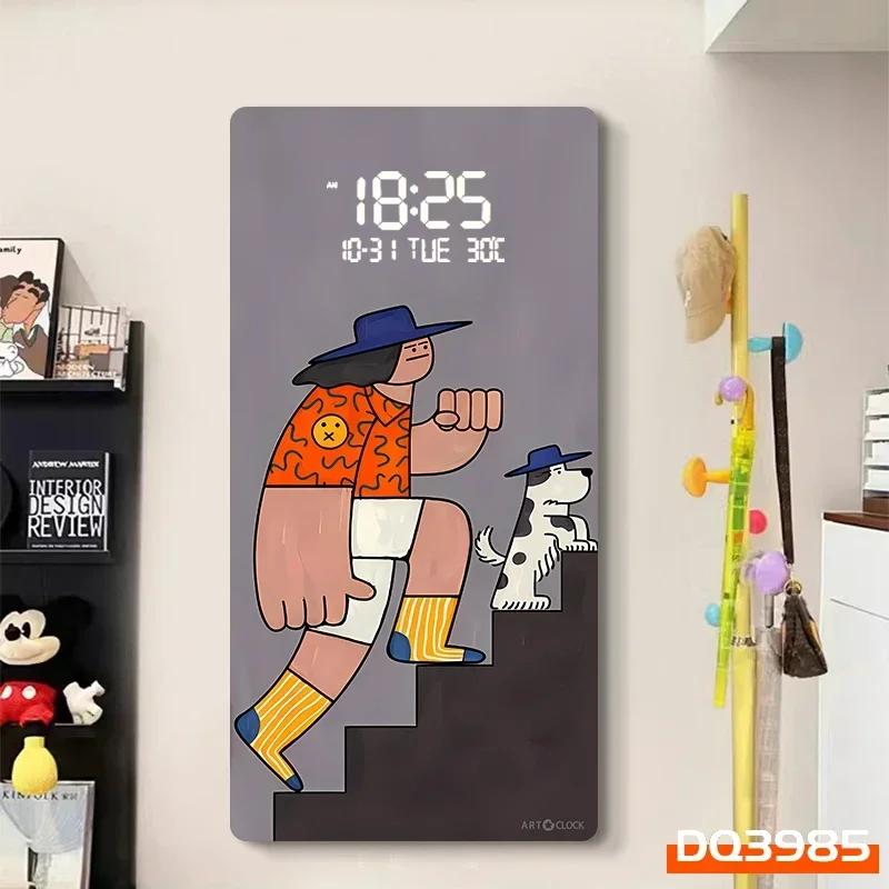 

Large Size Cartoon Pattern Artwork Digital Display Wall Clock Luxurious Quartz Clock for Home Decor Living Room Bed Room Déc 40x60CM