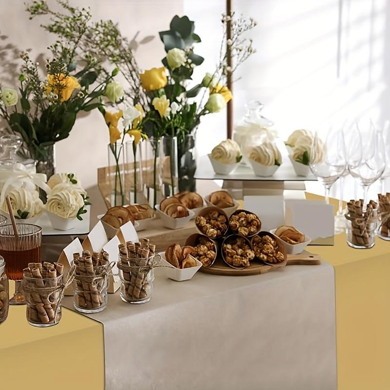 6 Pack Disposable Plastic Tablecloths for Parties, Weddings, Birthdays, Christmas, Anniversaries| Durable Machine-Made Buffet Table Coverings