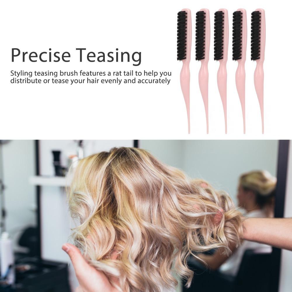 10pcs Compact Nylon Teasing Brush Lightweight Boost Hair Volume Brush Back Combing Brush  For Women