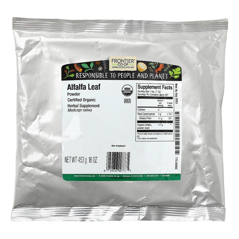 Organic Alfalfa Leaf Powder, 16 Oz (453 G)