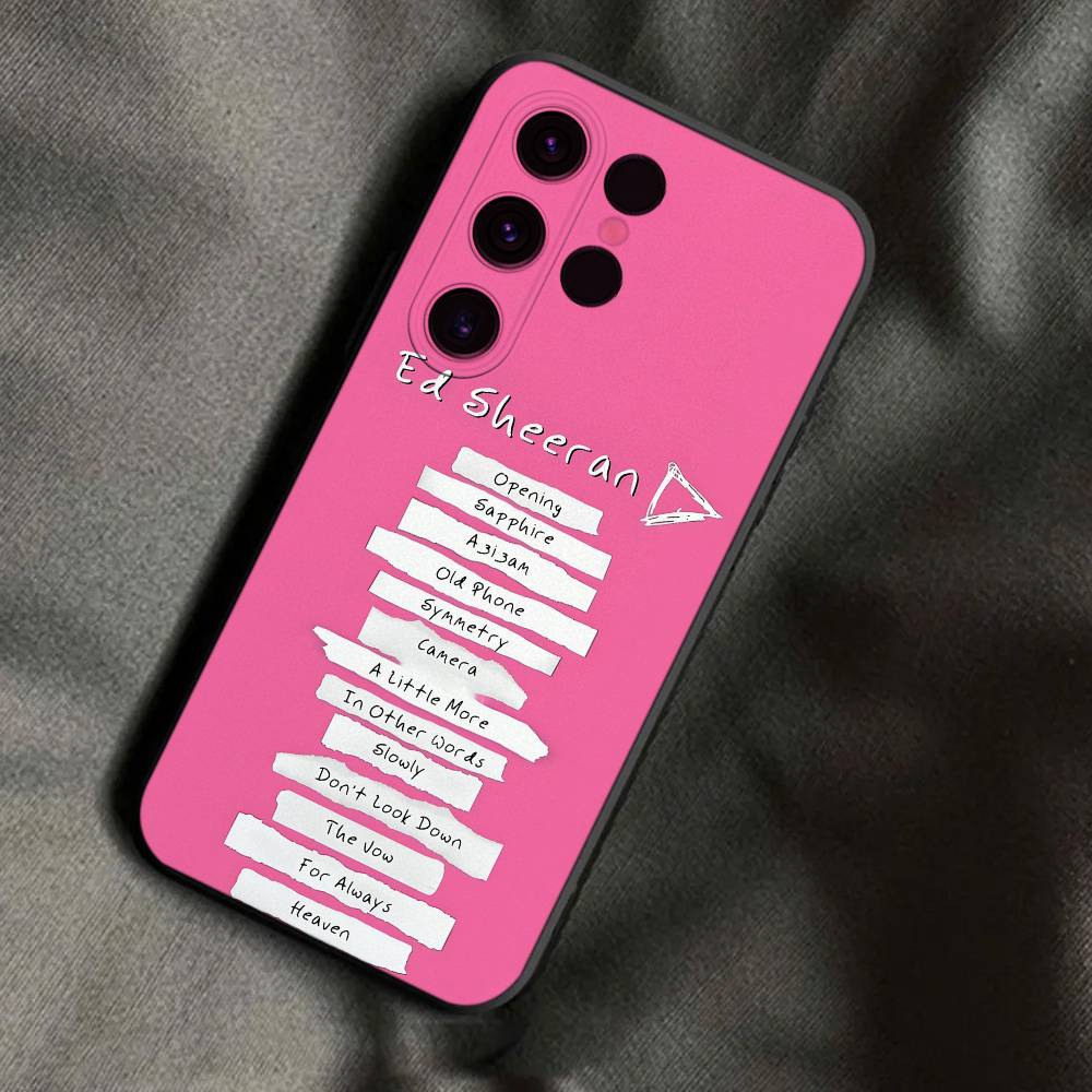 Coque de téléphone Singer E-Ed Sheeran pour Samsung S25,S24,Ultra,S20,S30,Plus,S22,S23,Ultra,Plus,5G Noir Souple