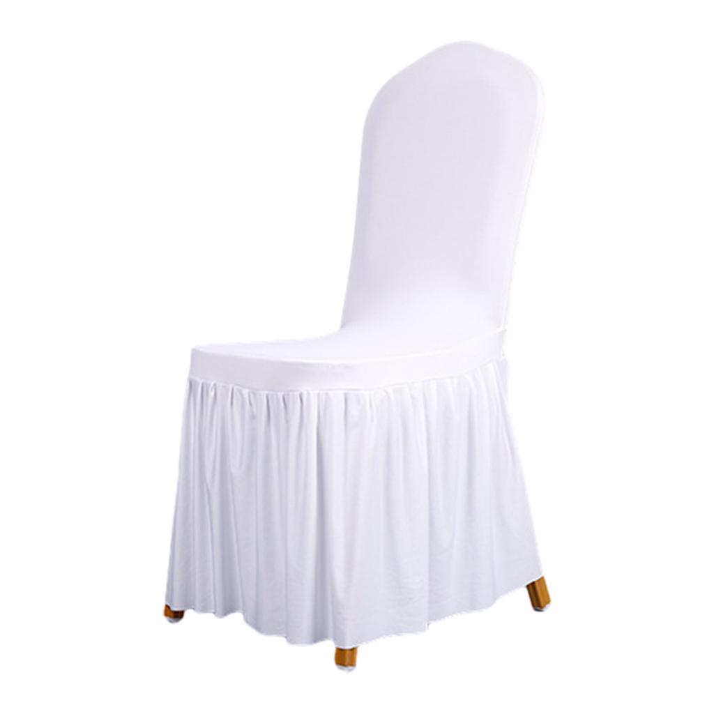 Wedding Chair Cover for Dining Room Universal Stretch Chair Cover with Skirt Removable Chair Slipcover for Kitchen Hotel
