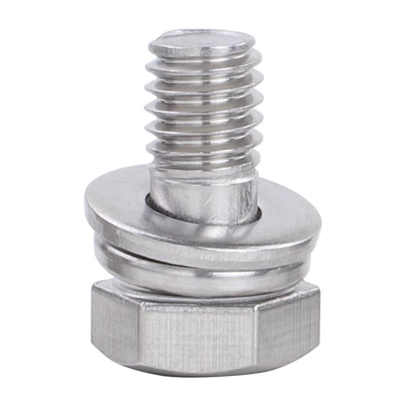 Šestihranný šroub z nerezové oceli 304 s plochou a pružnou podložkou (M4/M5/M6)