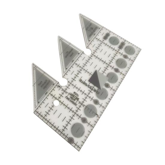 Double Strip Quilting Ruler Transparent Acrylic Measuring Tool 45-Degree Angle Quilting Template Ruler for Sewing Crocheting Embroidery Handcrafting