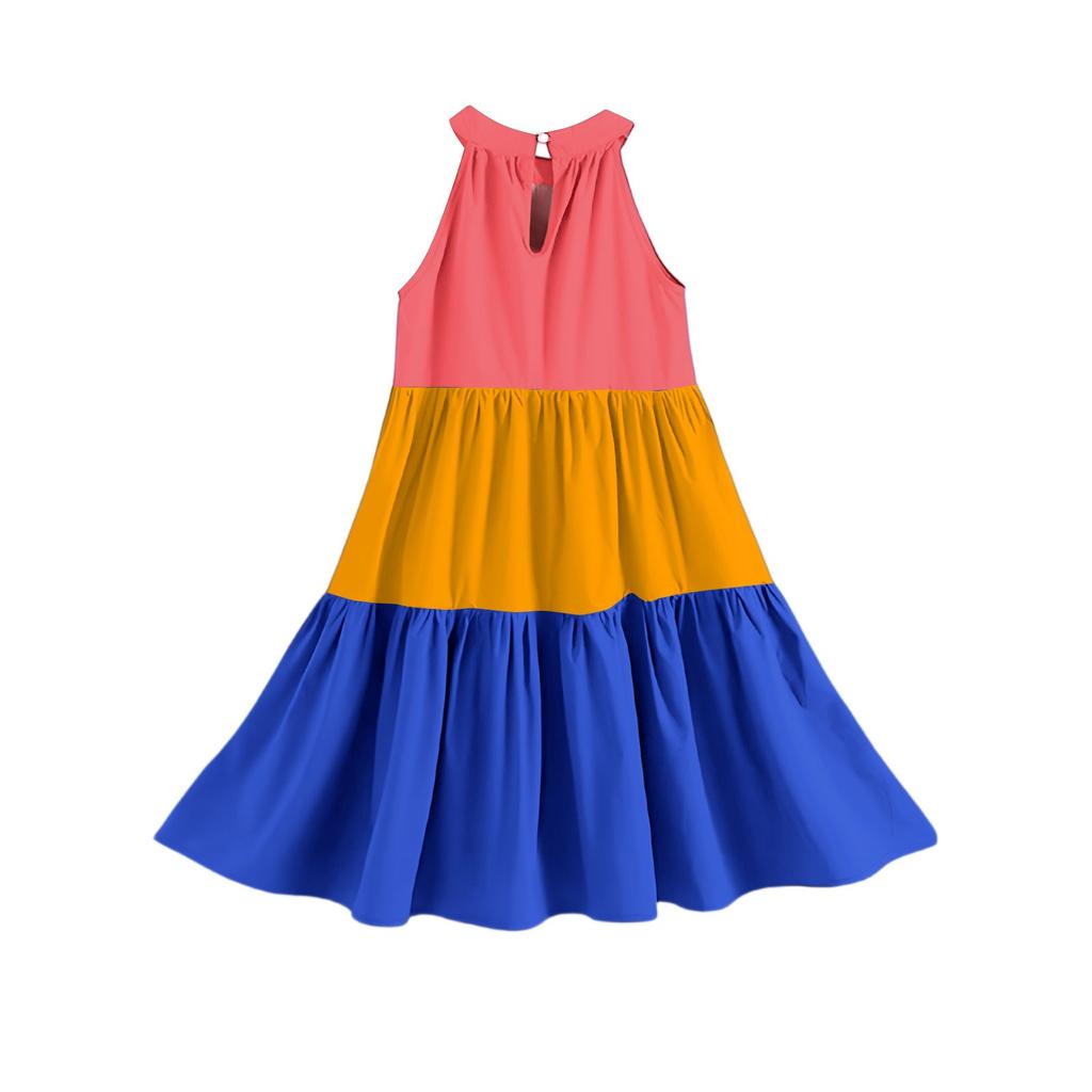 Children's Summer Casual Fashion Round Neck Sleeveless  Dress